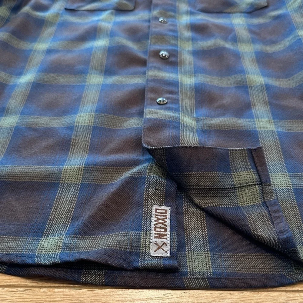 DIXXON Youth Boys Plaid Shirt - Navy and Olive